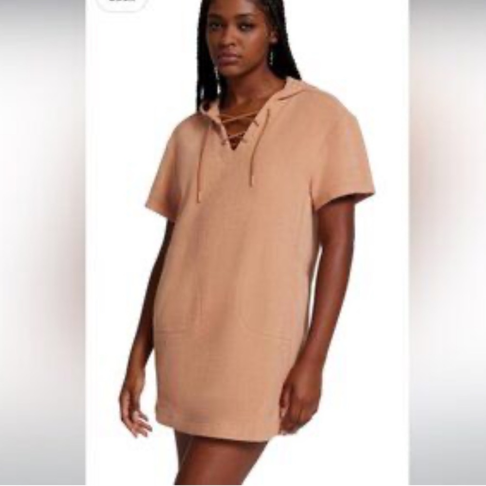 UGG Yasmine Short-Sleeve Mixed Hooded Dress NEW Size Small - Picture 11 of 11